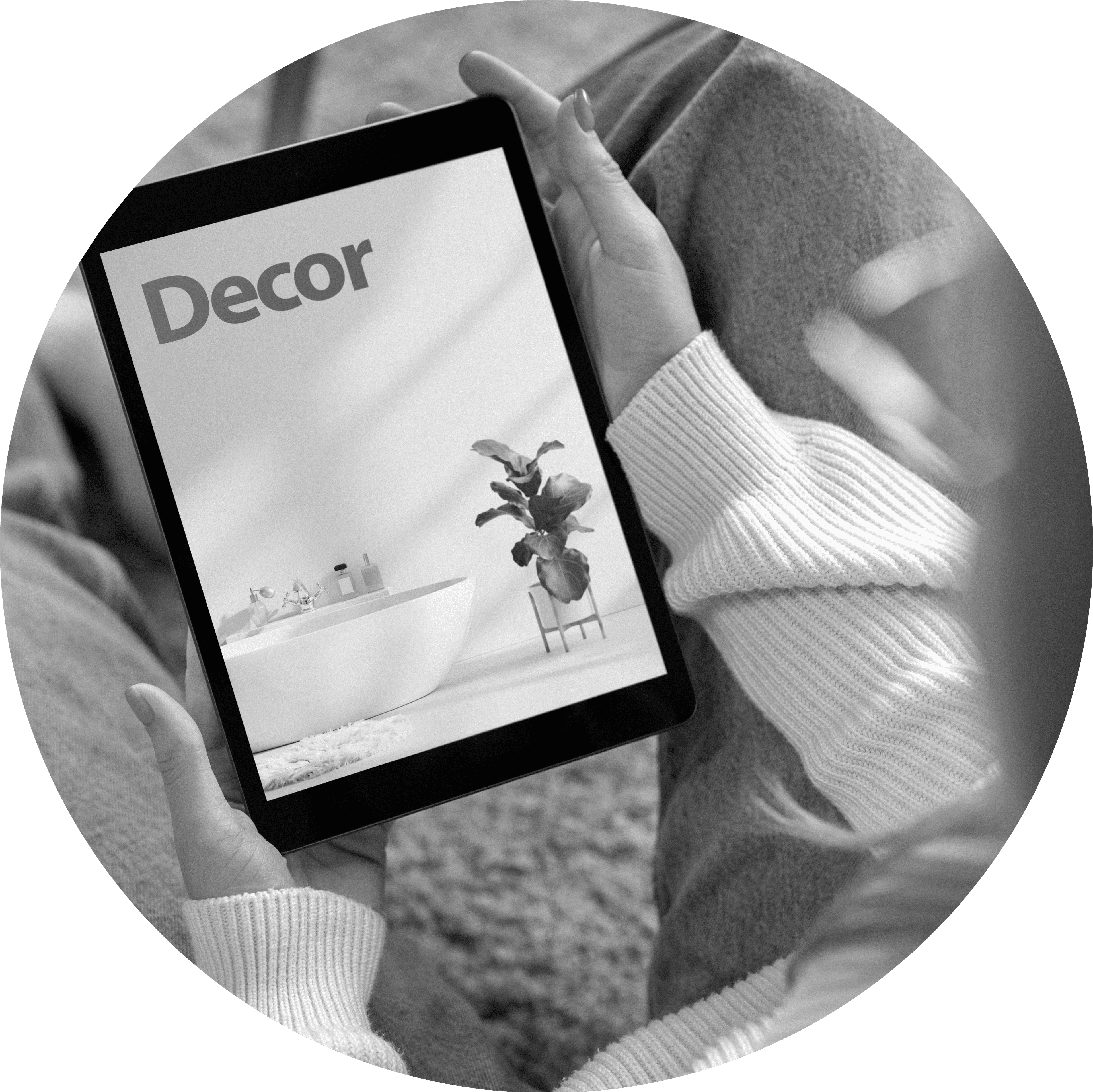 Person holding tablet